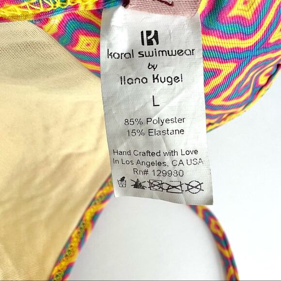 Koral Swimwear Multicolor Halter Bandeau 2-Piece Bikini Set M/L - Picture 4 of 11